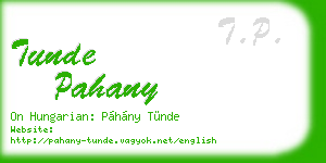 tunde pahany business card
